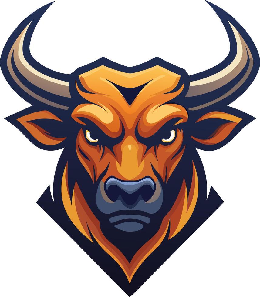 Modern bull head logo illustration vector