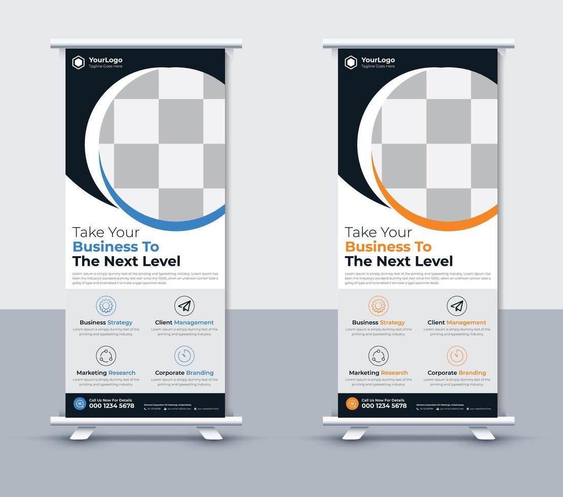 Creative roll up banner design template, Free vector