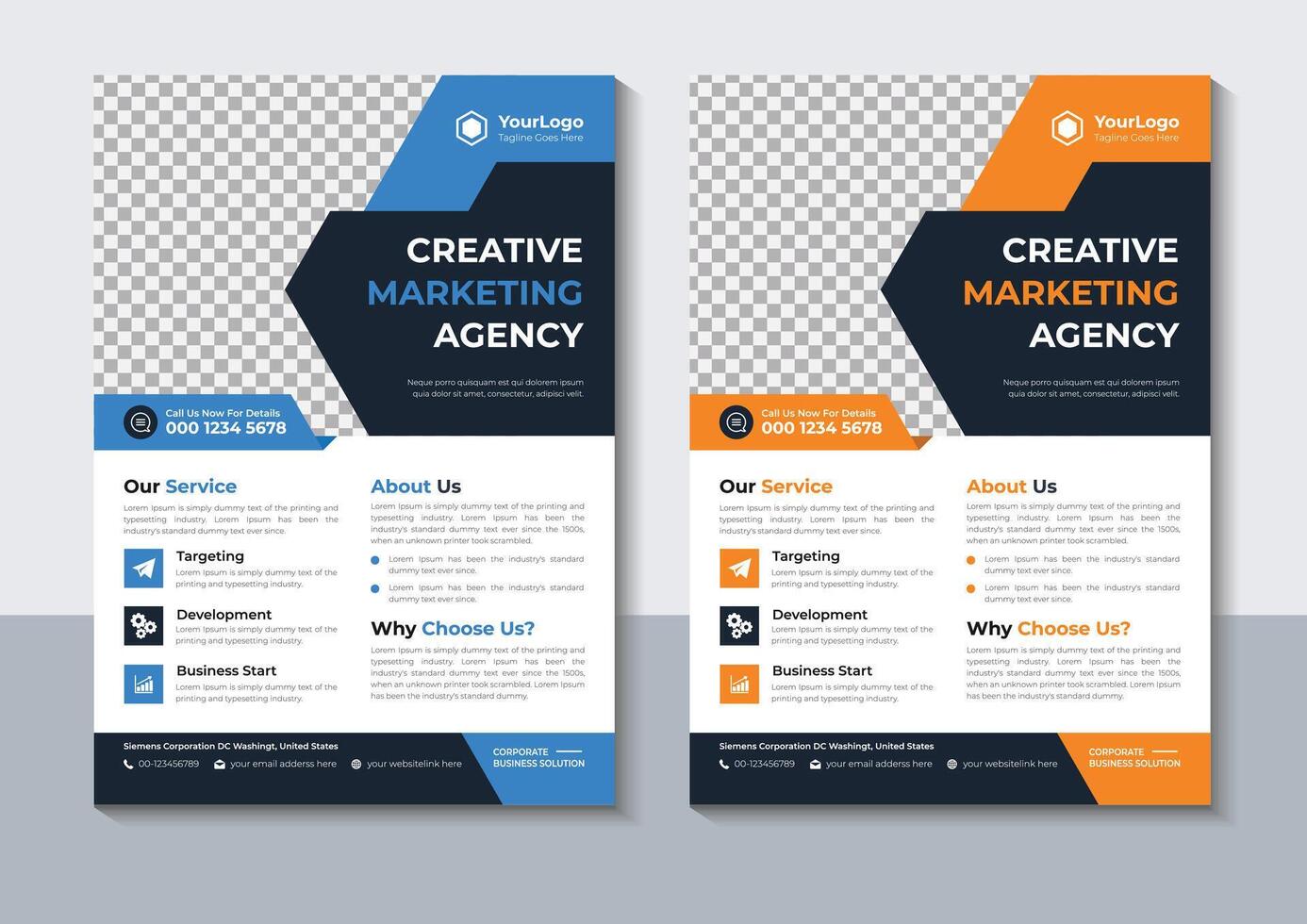 Creative Corporate Flyer Design Template, Marketing, layout, Annual Report, Free vector