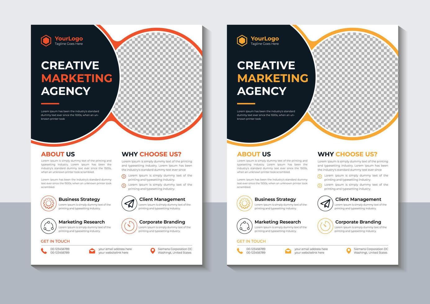 Modern Corporate Flyer Design Template, Marketing, layout, Annual Report, Free vector