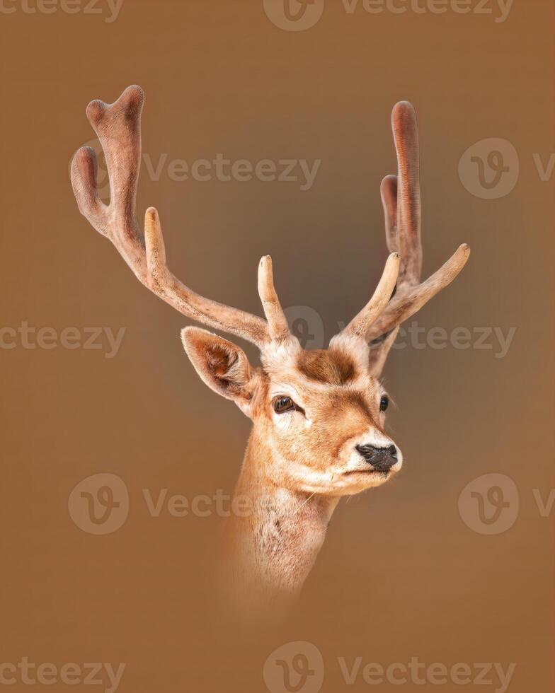 one portrait of a pretty fallow deer buck photo