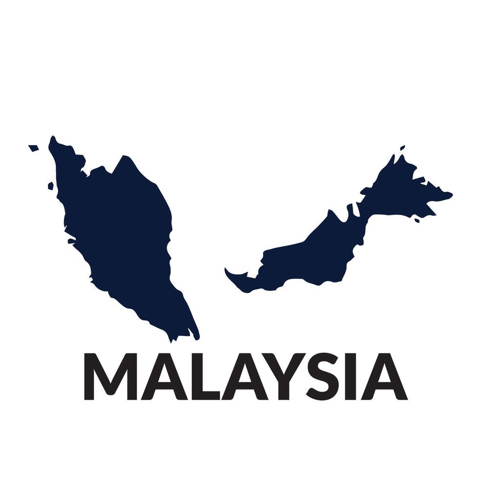 mapa de Malasia. Malasia mapa icono modelo. vector