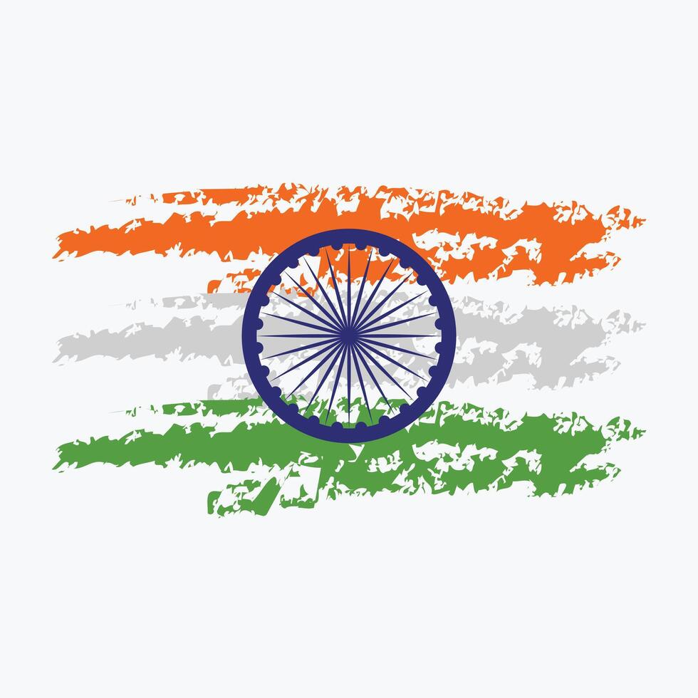 Flag of India. illustration on white background. Beautiful brush strokes. vector