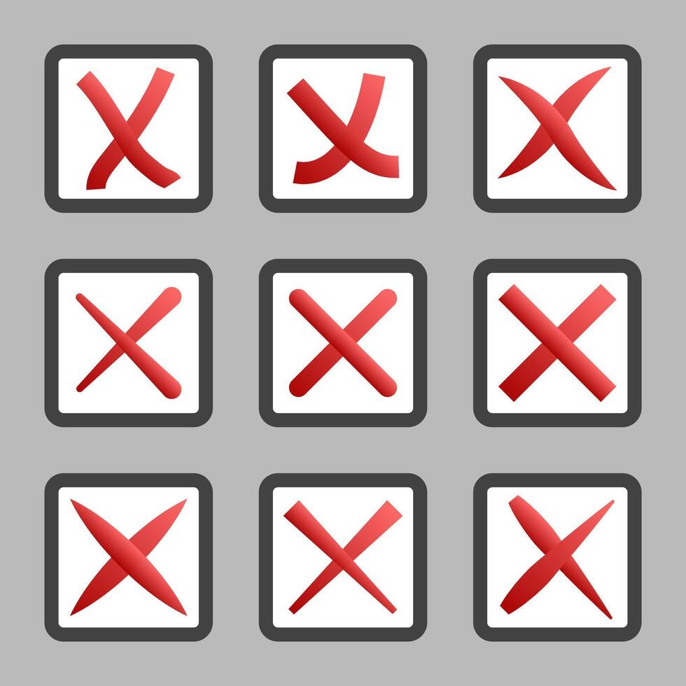 A set of crosses for marking, for use in graphic design vector