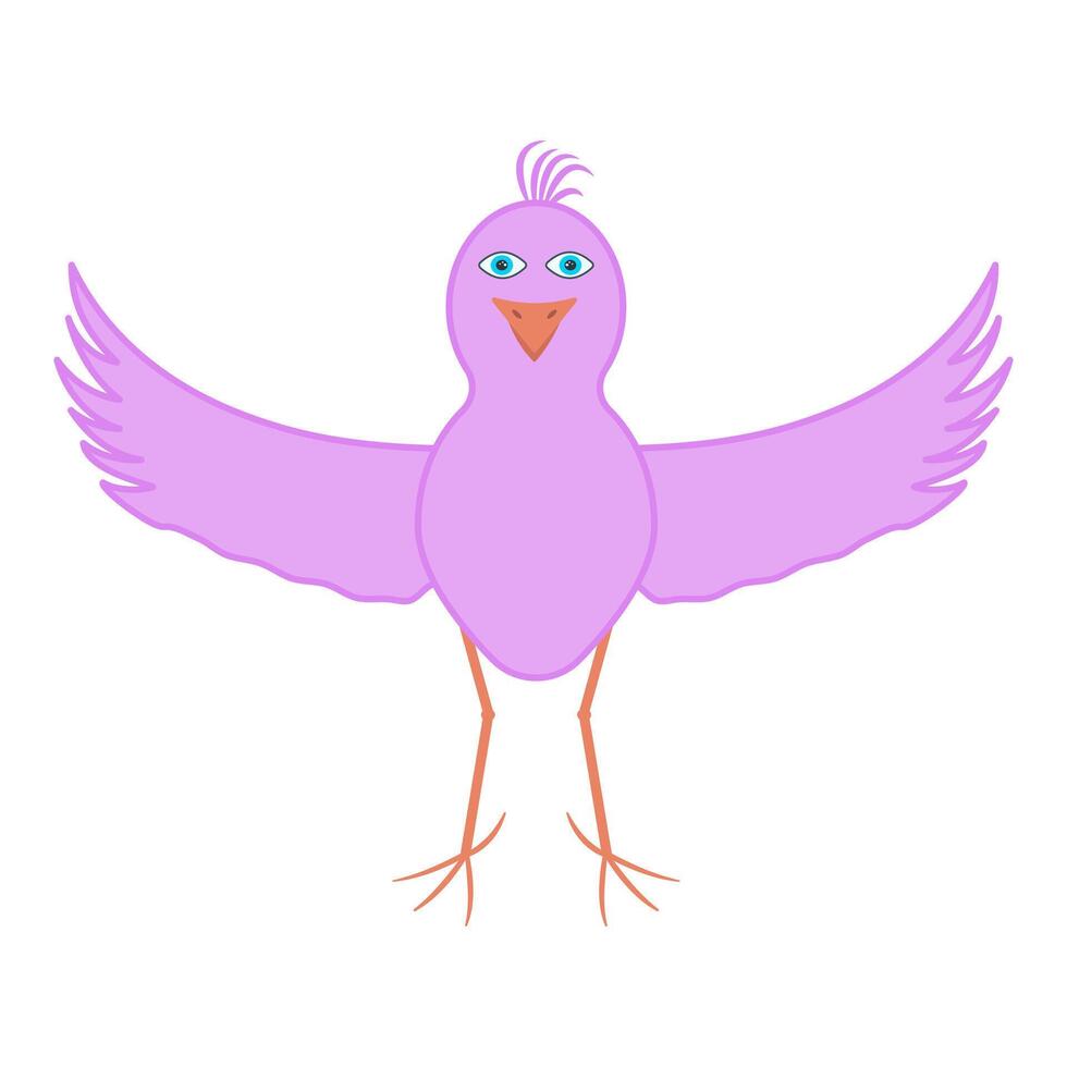 Pink bird with human eyes, on a white background vector