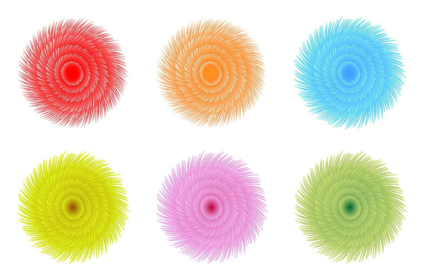 Abstract flower-shaped shapes with a gradient, for use in graphic design vector