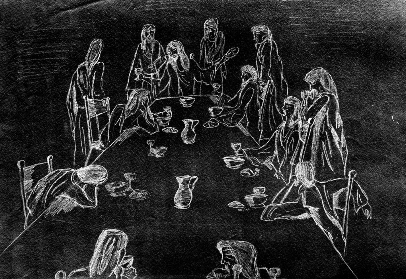 the last supper of Jesus with his apostles photo