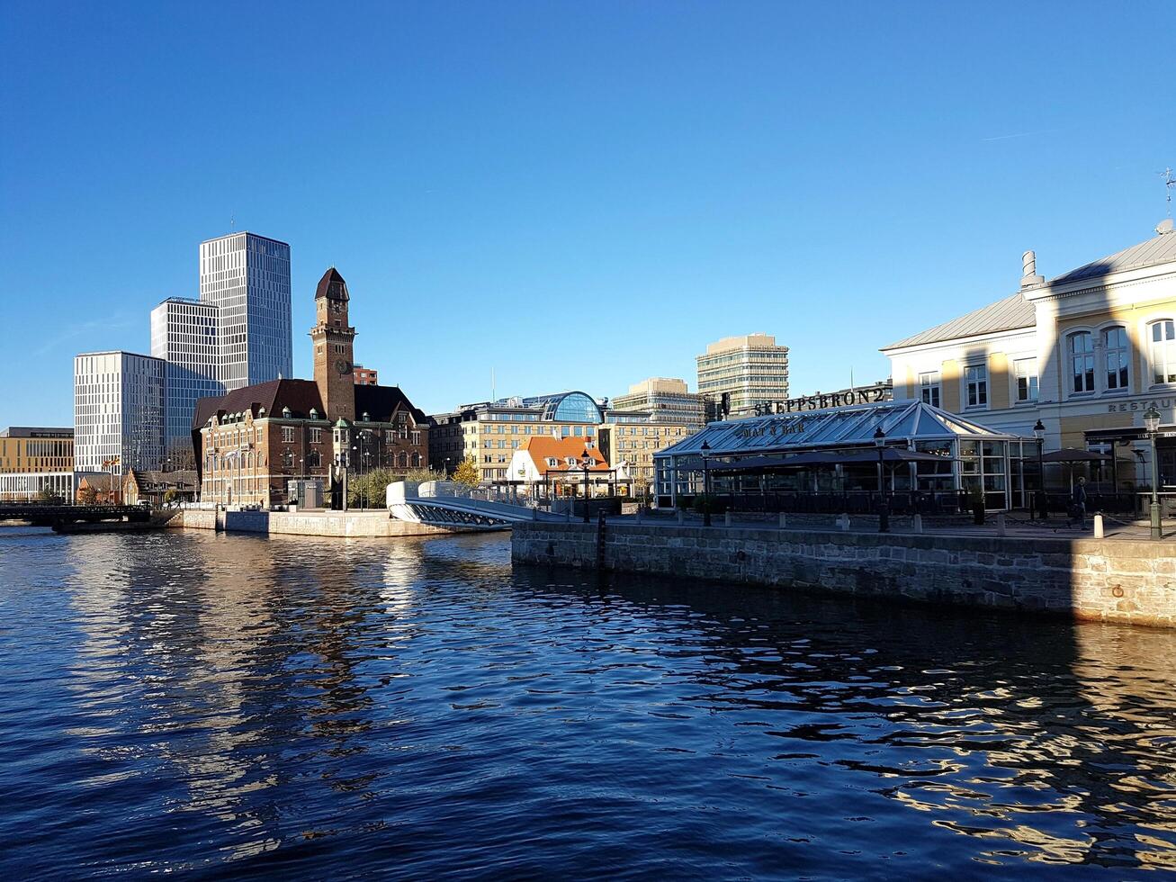 The modern center and the historic center of the city. photo