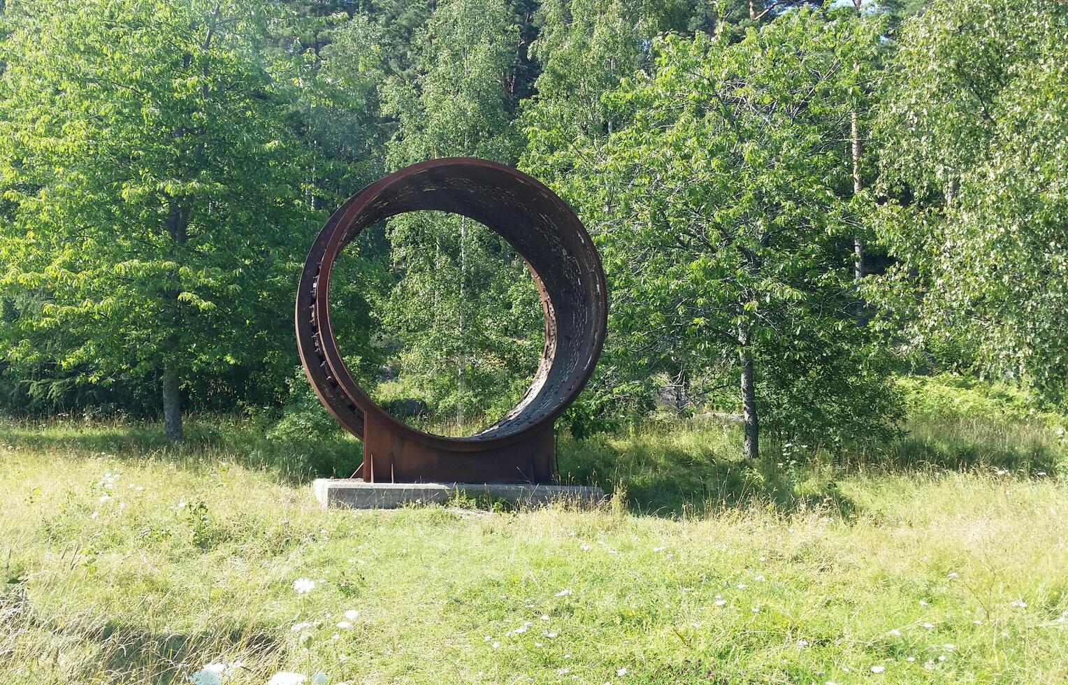 huge iron circle on the outskirts of Stockholm photo