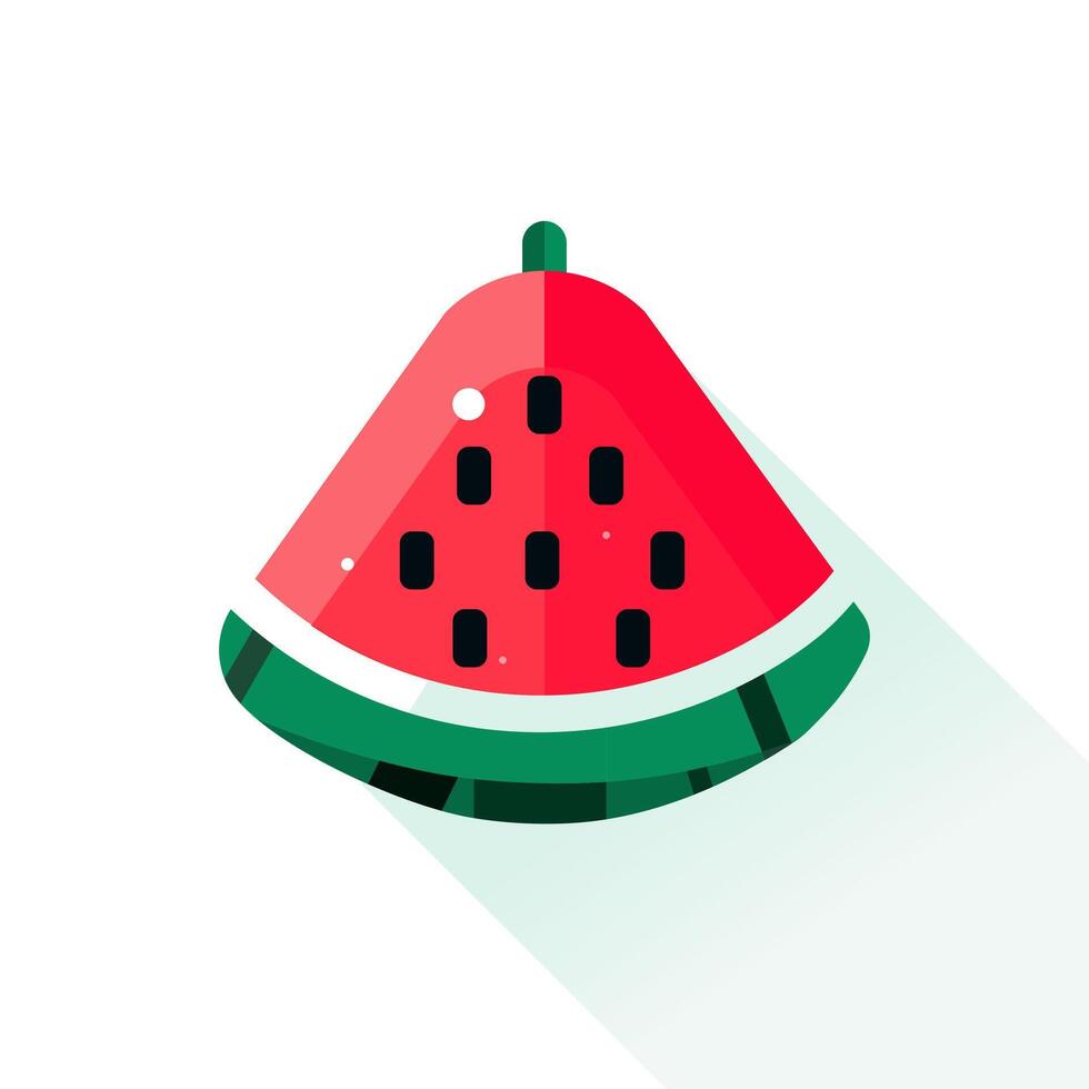 Slice And Whole Watermelon, green leaves Flower illustration in flat design. Summer food concept illustration isolated on white background vector