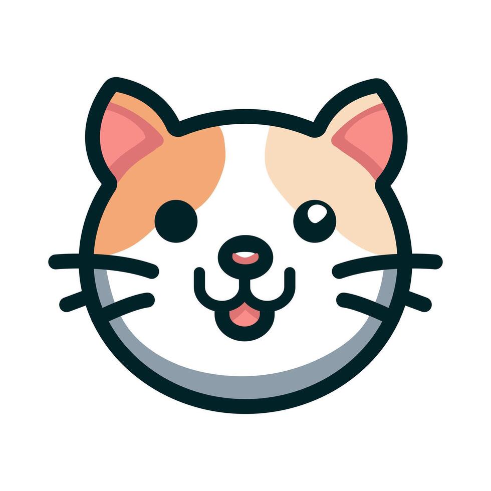 gracioso gato cara plano diseño. mínimo estilo ilustración vector