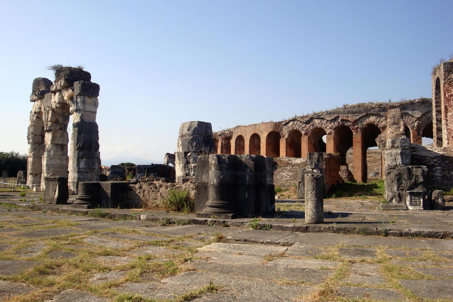 Santa Maria Capua Vetere, Italy, Europe - July 10, 2019 ancient Roman ruins at the amphitheater photo