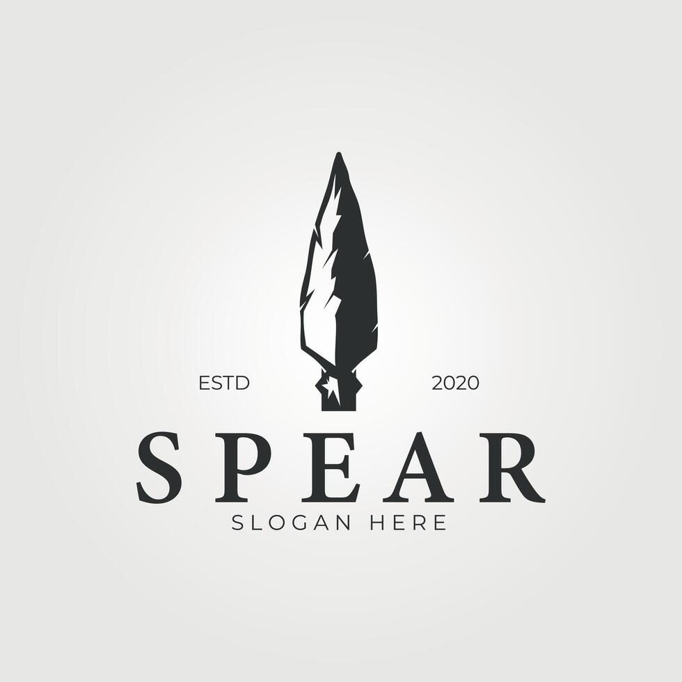 old spear logo icon vintage illustration, sharp spearhead logo vector