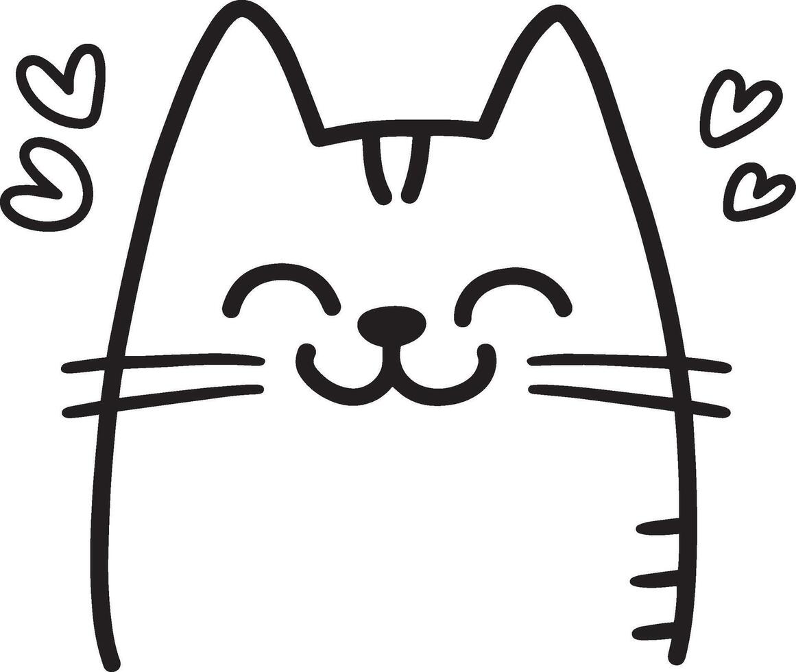 simple line drawing of cat vector