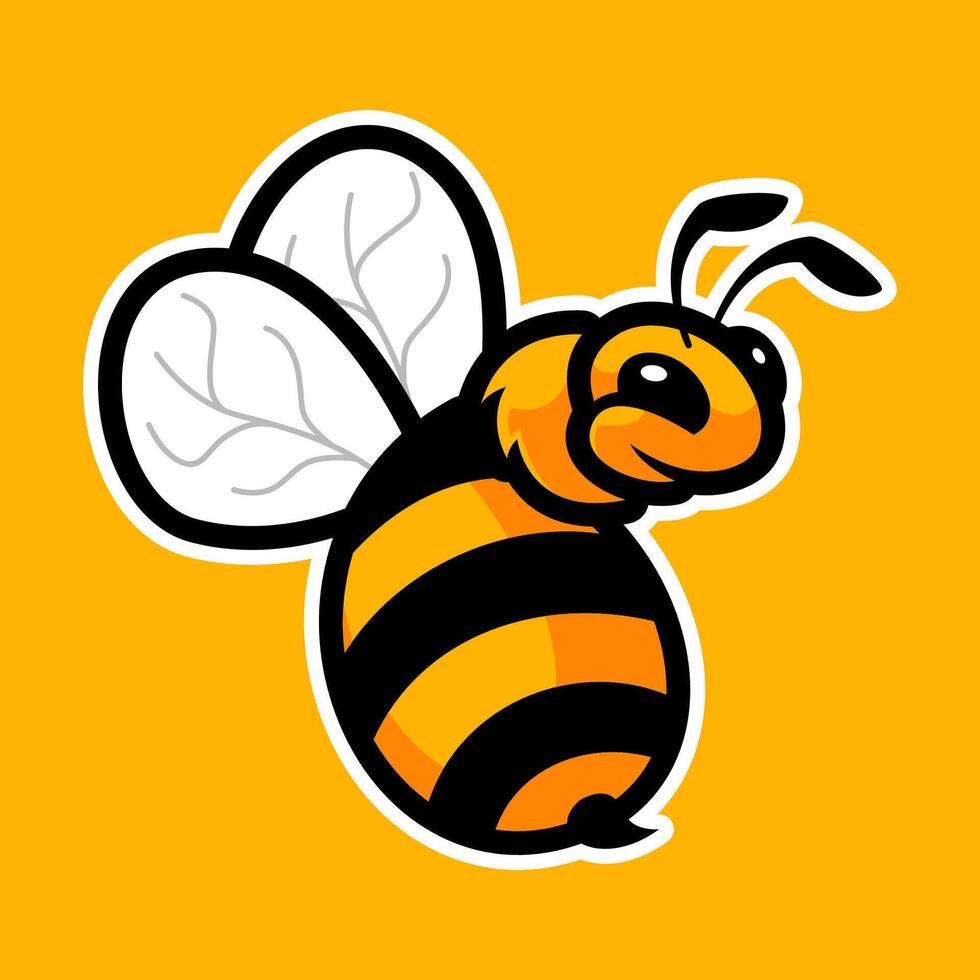 BEE CARTOON CHARACTER MASCOT LOGO vector