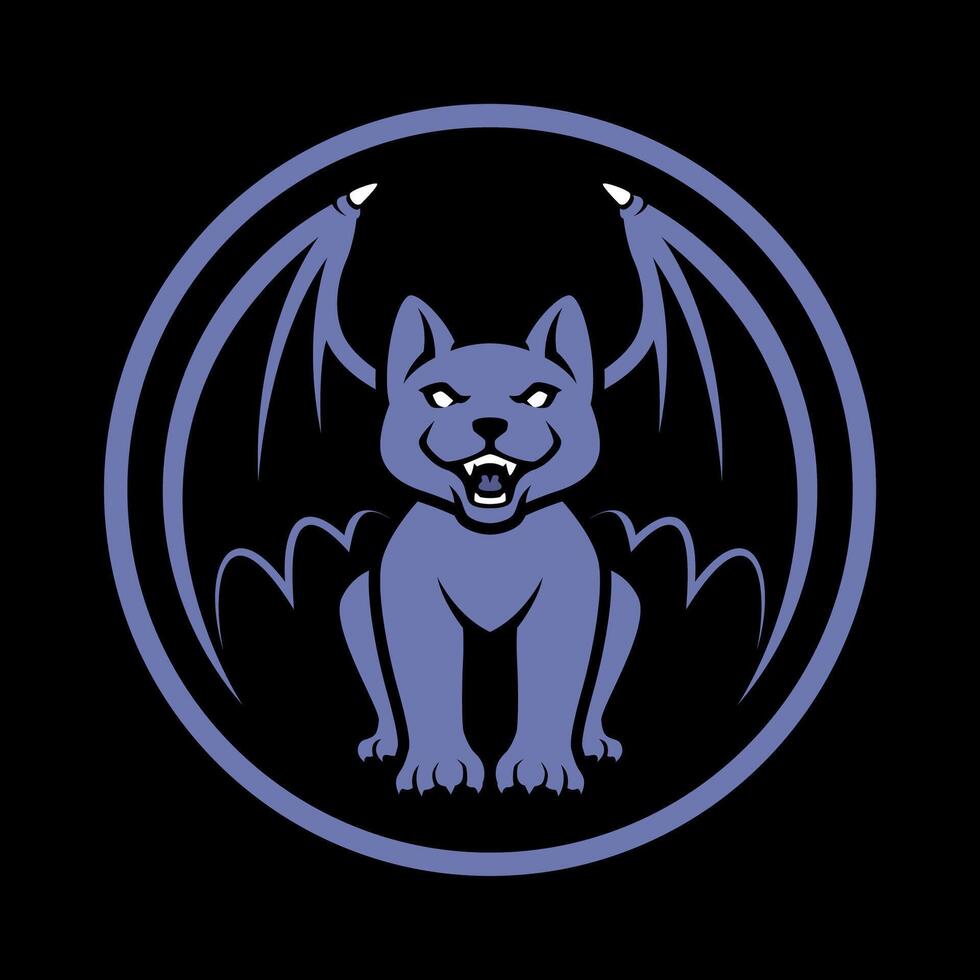 GARGOYLE CAT CHARACTER MASCOT LOGO vector