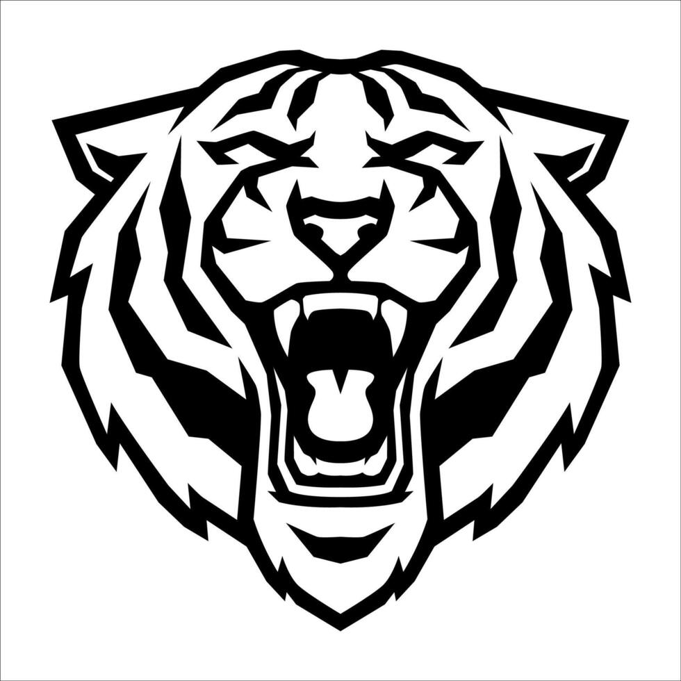 ROARING TIGER HEAD LOGO DESIGN vector