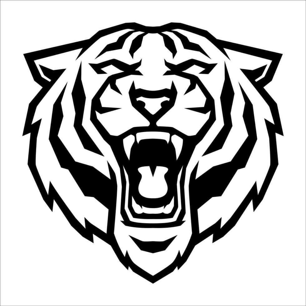 ROARING TIGER HEAD LOGO DESIGN vector