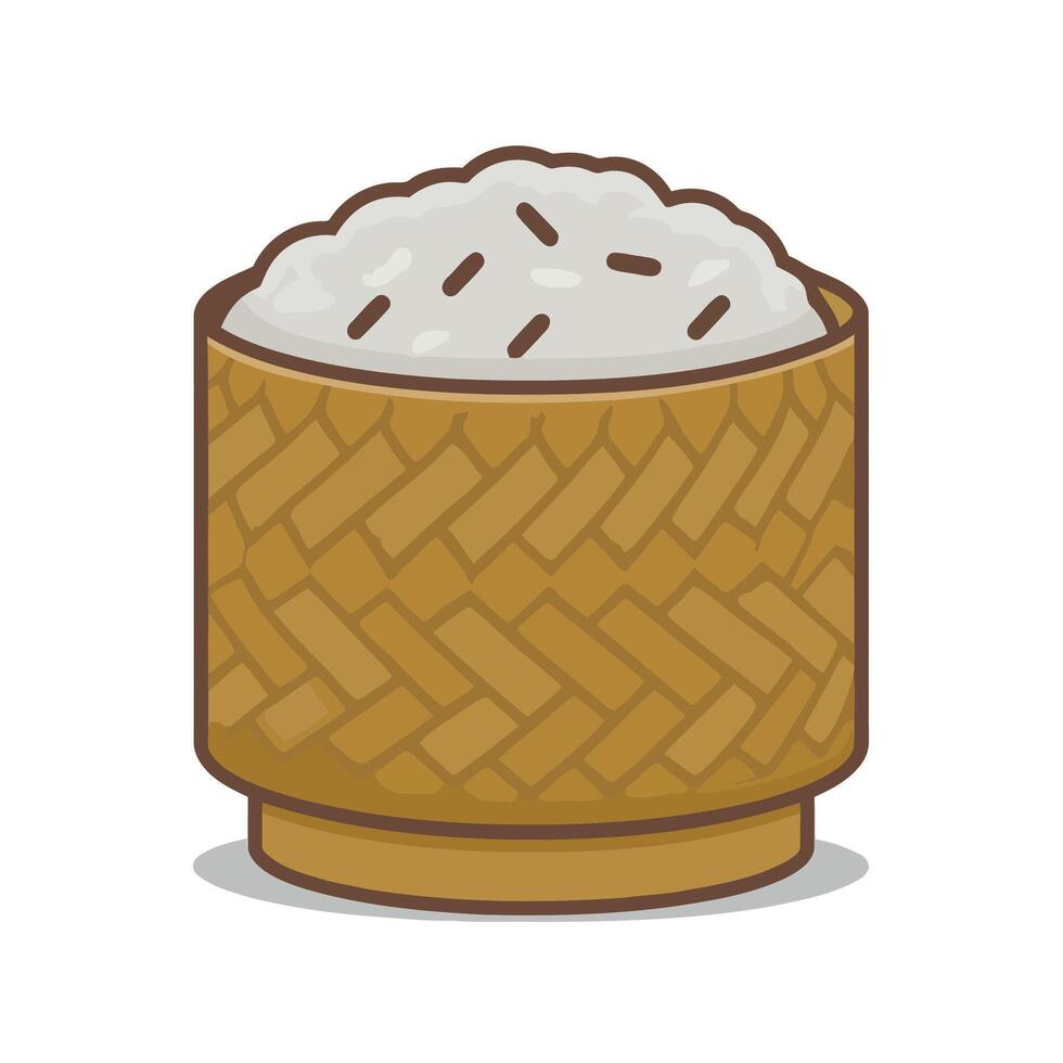 rice bowl box of sticky rice vector