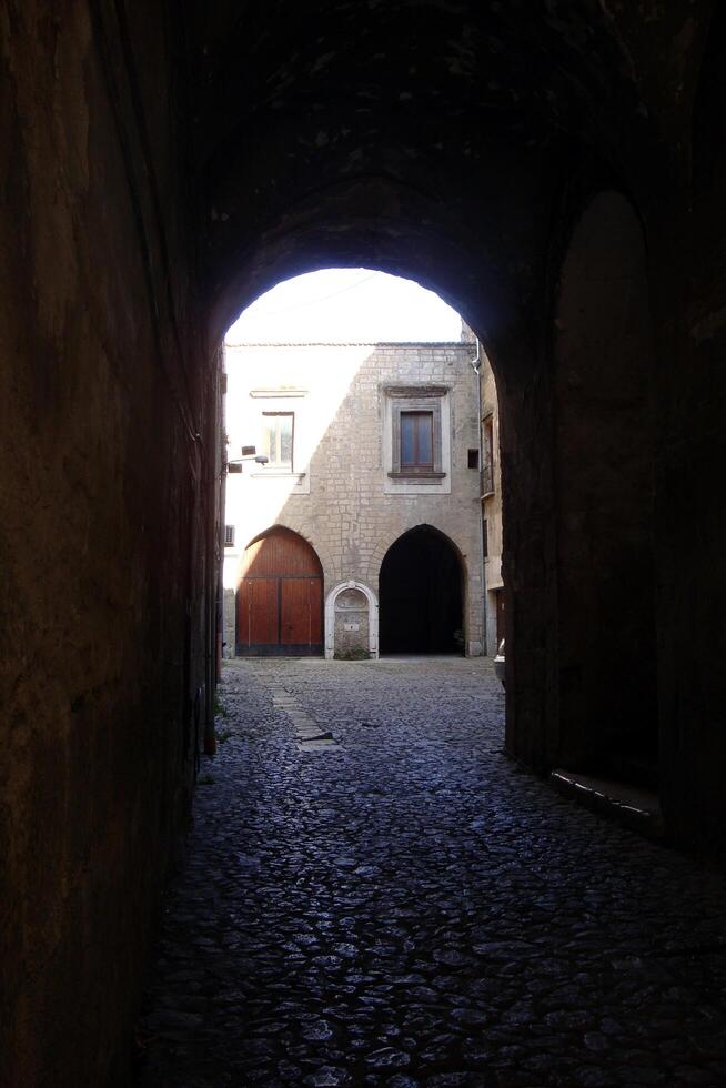 Sant'agata de Goti, Italy, Europe - July 21, 2019. alleys and arcades in the historic center photo