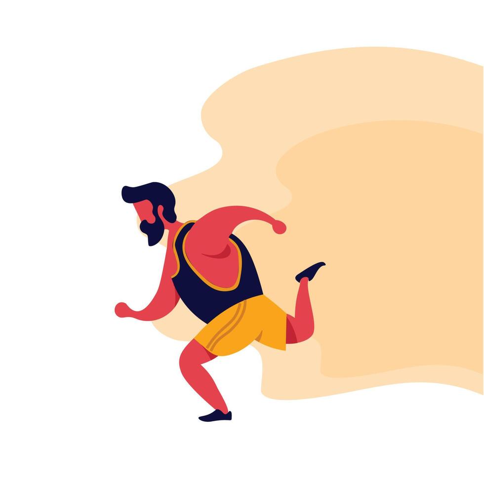 Character Running Sports Fitness Theme Flat Minimalistic Illustration vector
