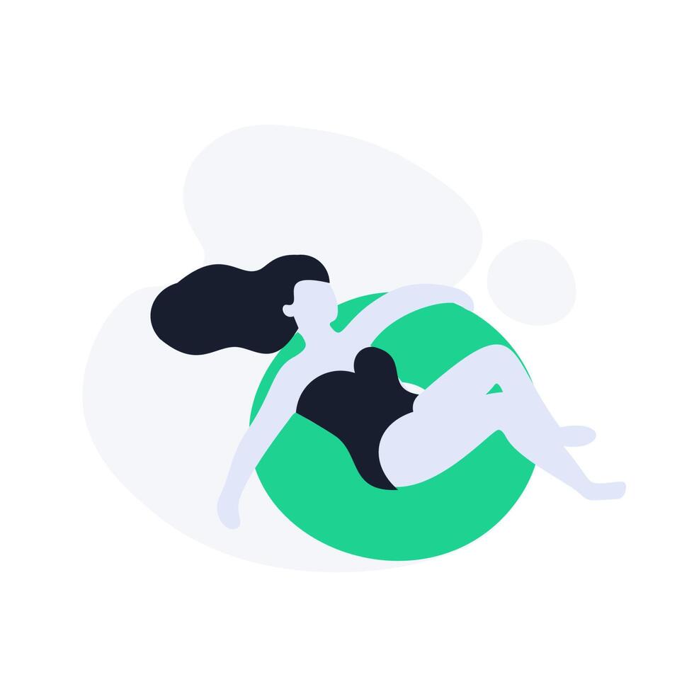 Swimming Sports Character Minimalist Flat Illustration vector
