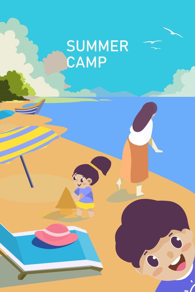 Fresco verano acampar colegio ilustración vector