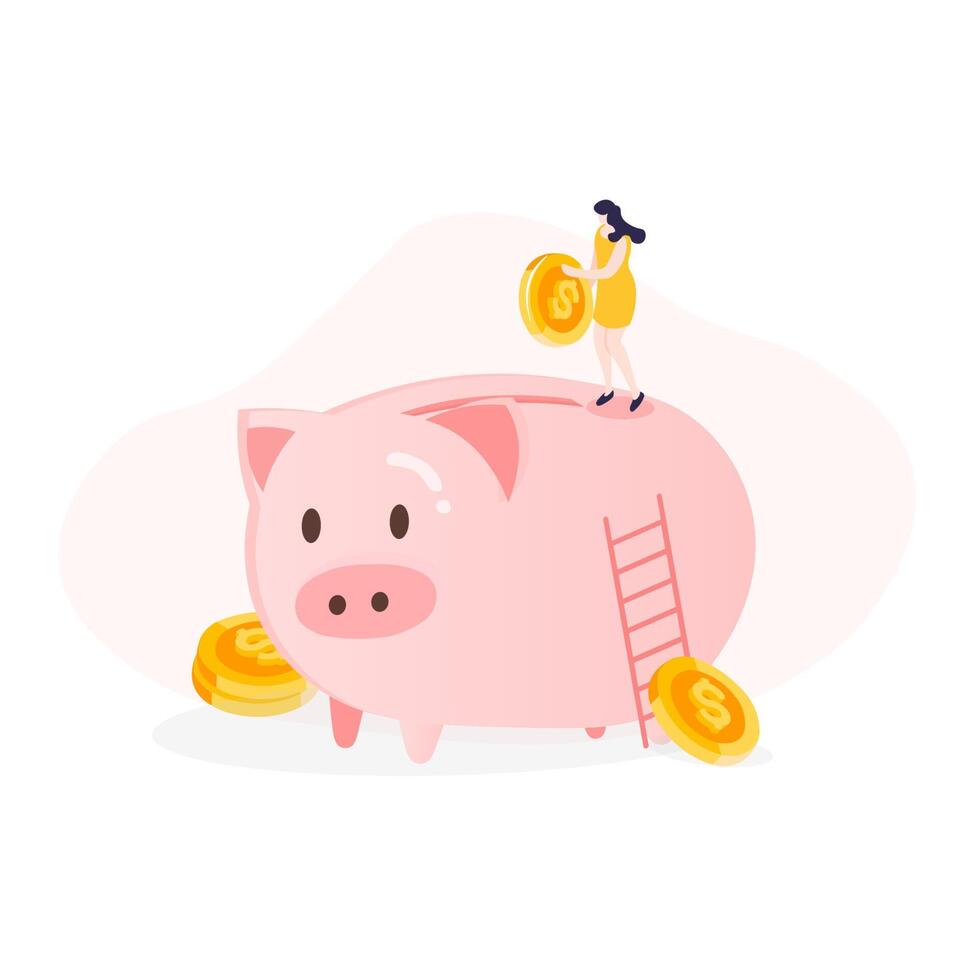 Finanical Management Theme Minimalist Flat Illustration Elements vector