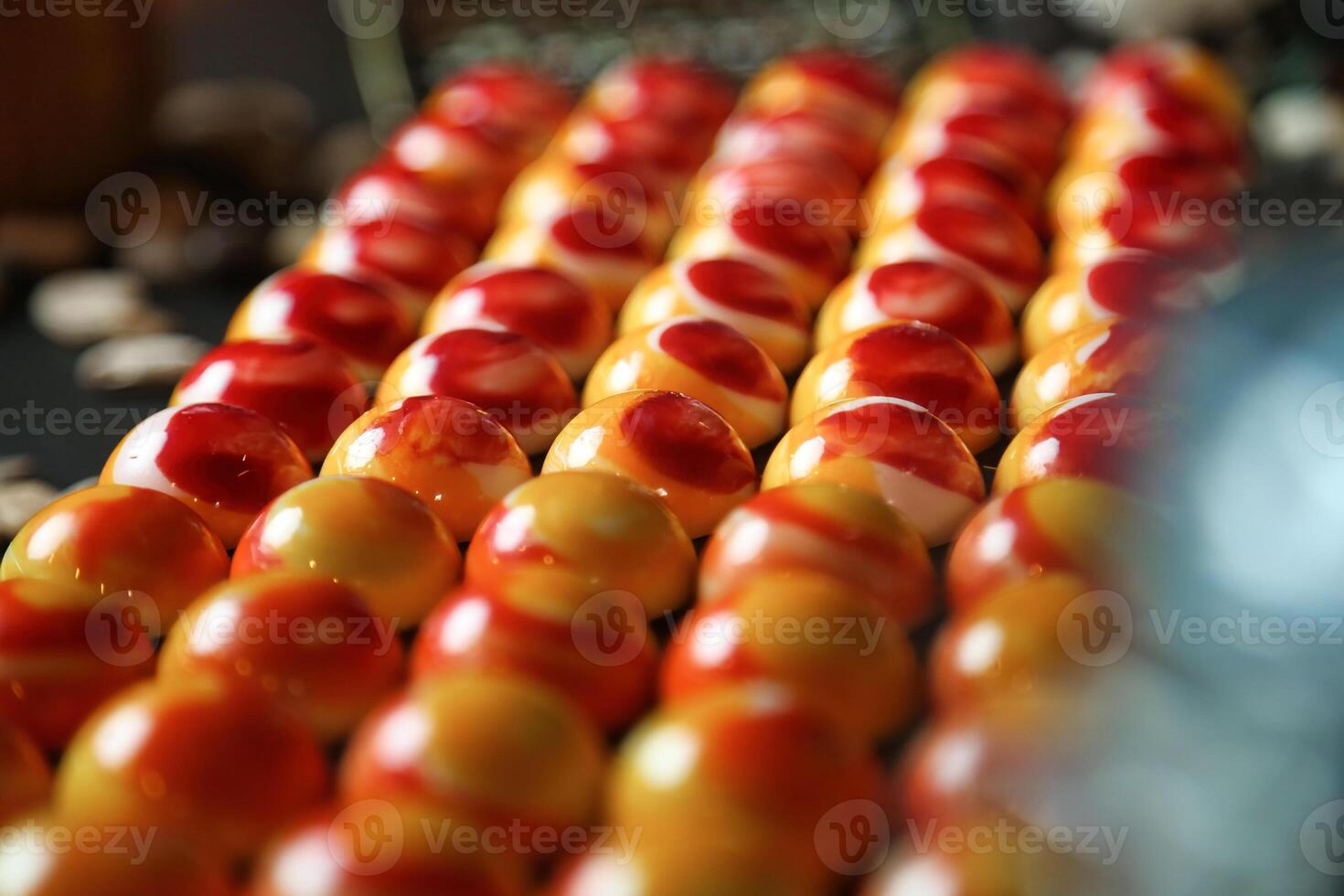 Close Up of Assorted Food on a Conveyor Belt photo