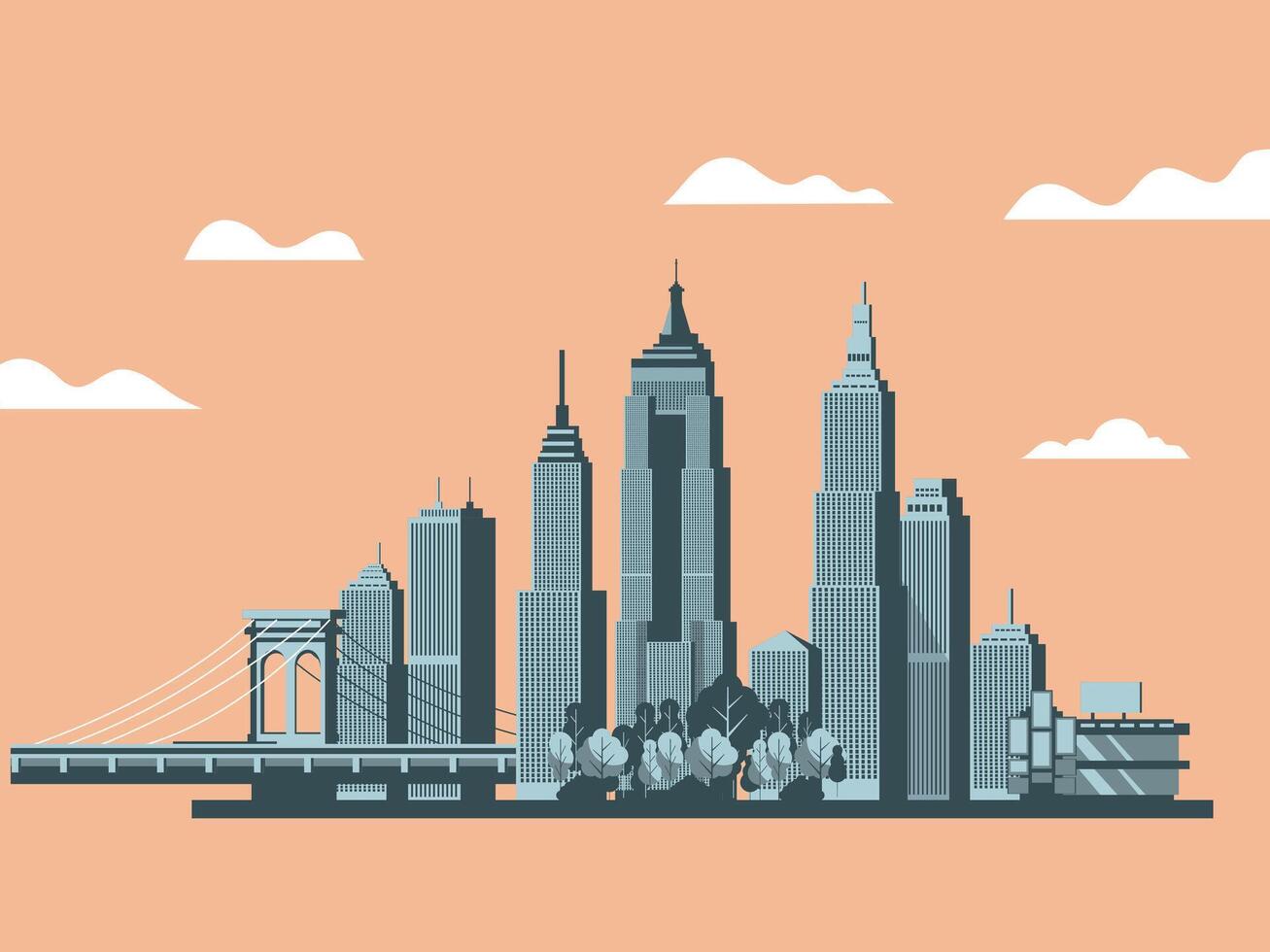 nuevo York ciudad plano ilustración vector