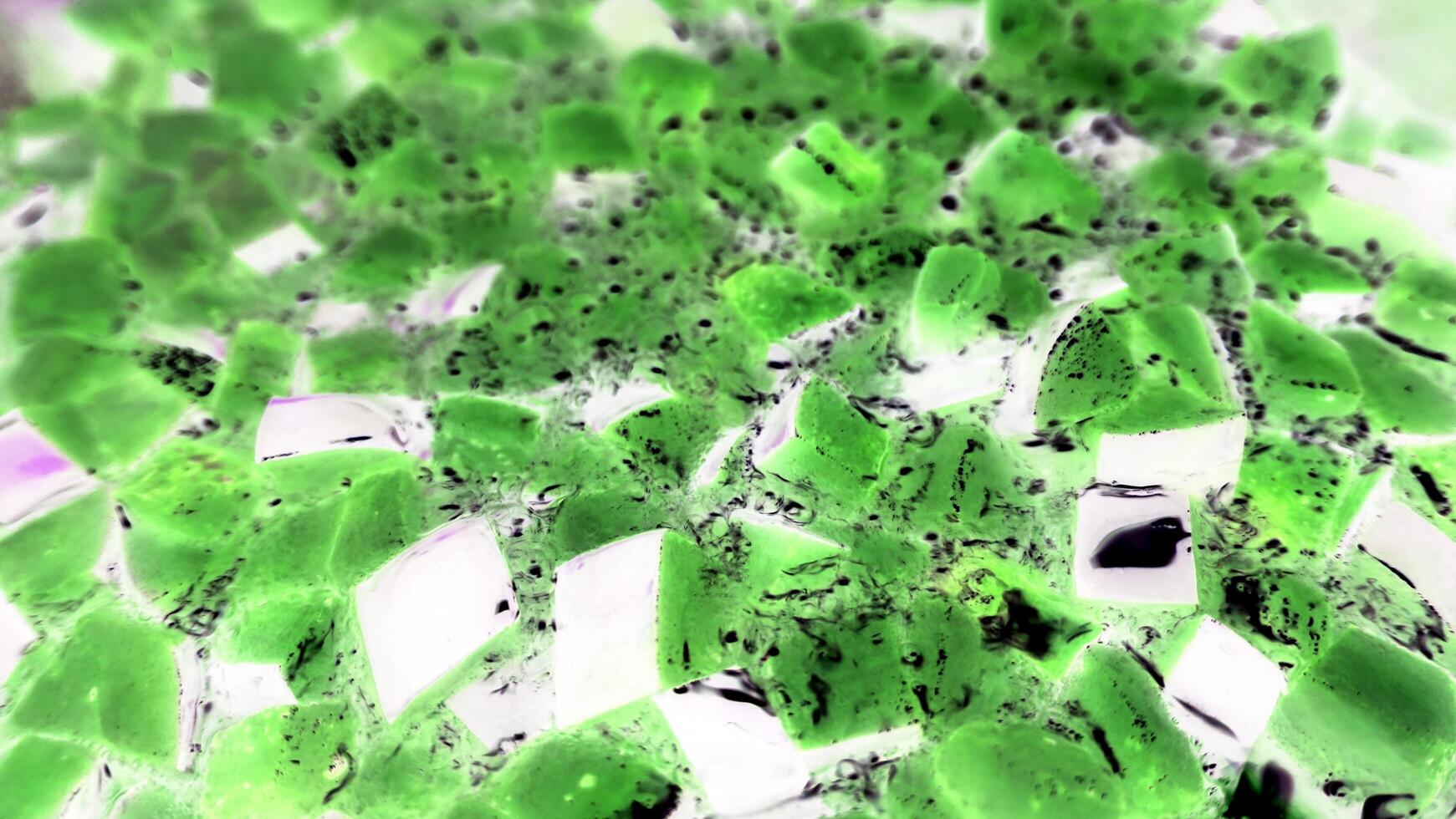 Abstract shapes colored green with shades photo