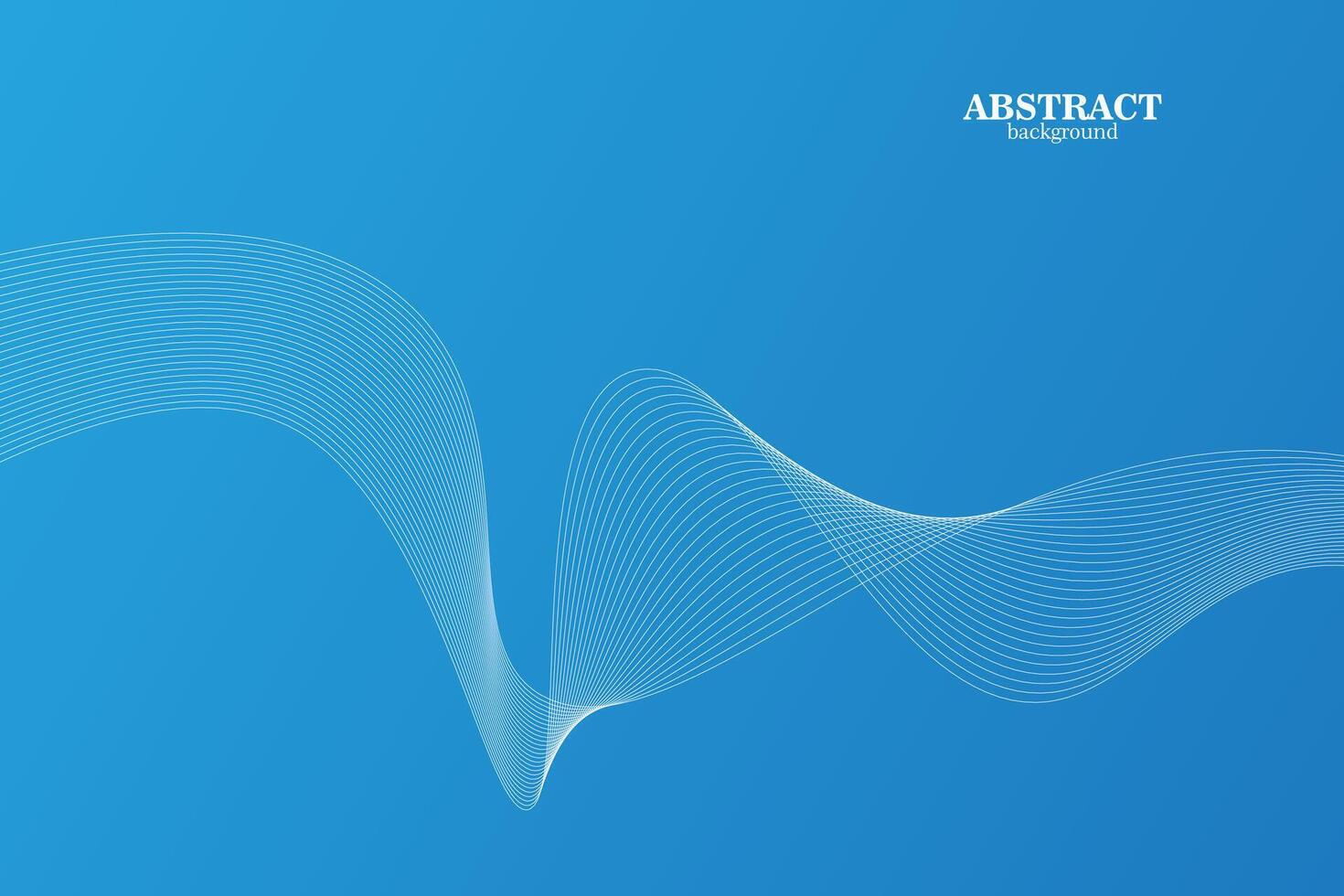 Abstract light blue banner template. minimal wavy lines background with text for cover, Eps 10. vector