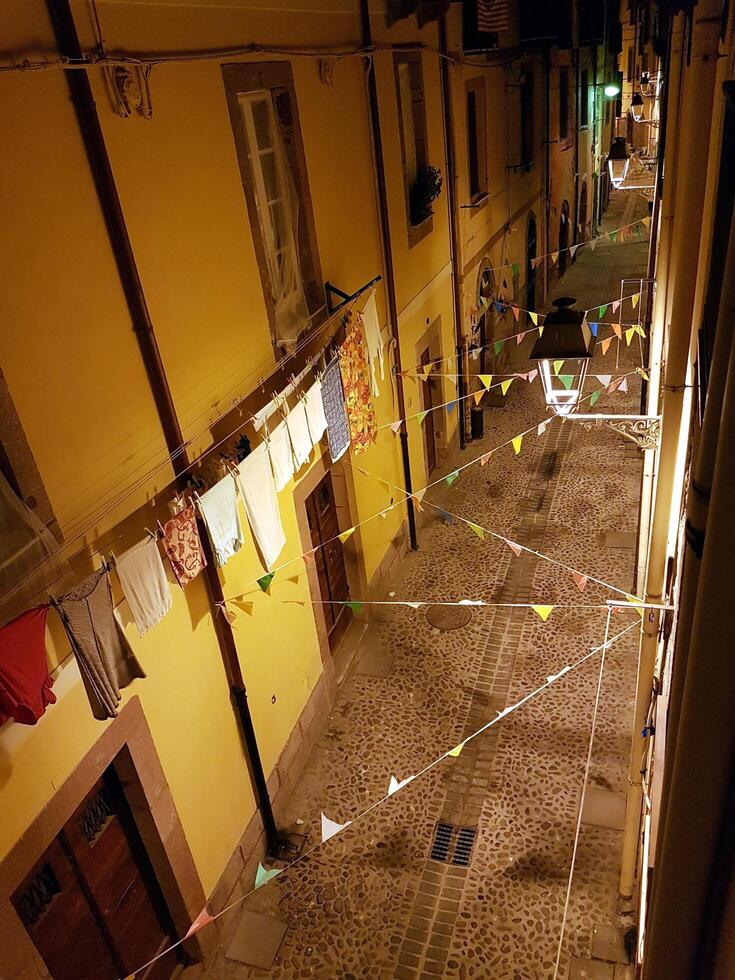 Bosa, Sardinia, Italy, Europe - August 12, 2019 an alley in the historic center photo