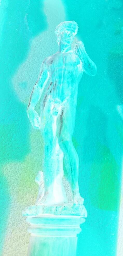 the statue of David colored in blue photo