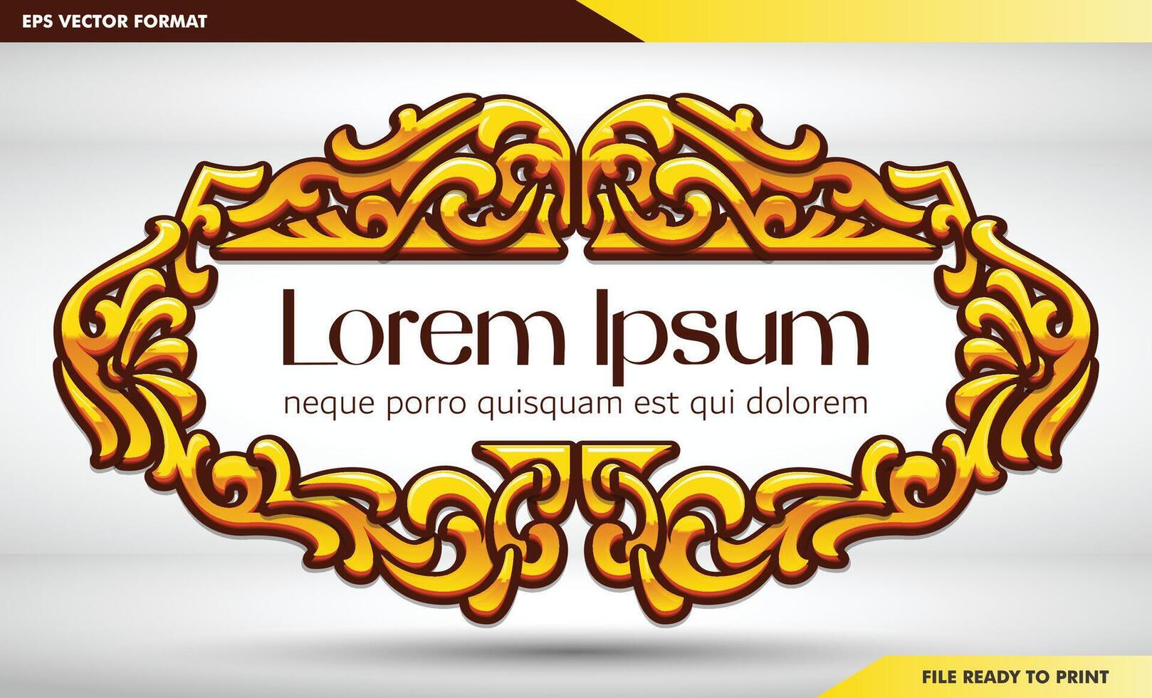 ornate frame with golden border vector