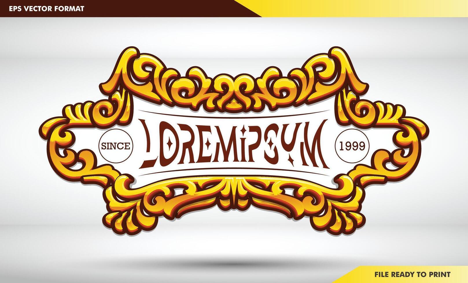 a golden ornate frame with a decorative design vector