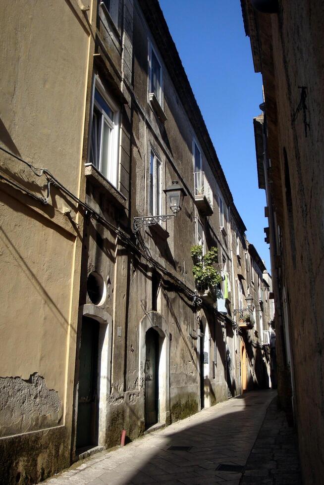 Sant'agata de Goti, Italy, Europe - July 21, 2019. old buildings in the historic center photo