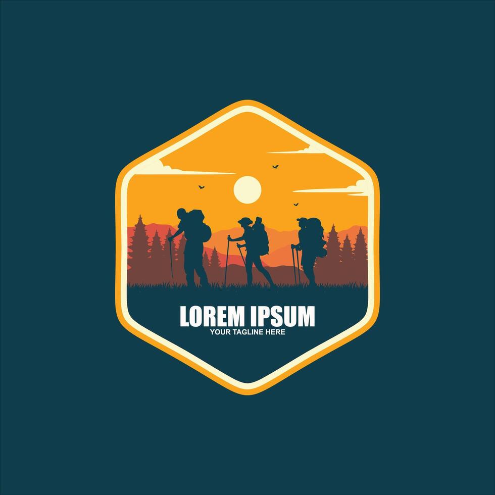Mountain Hike Logo Template vector