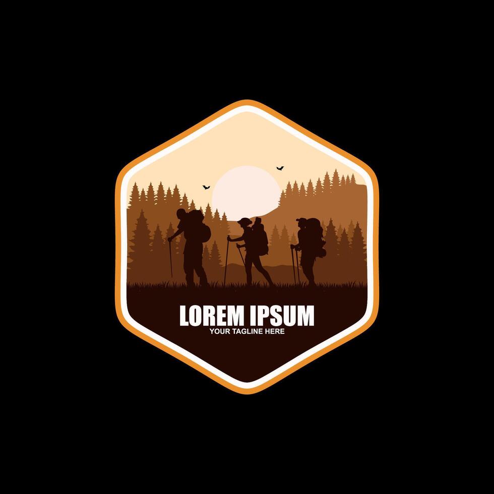 Mountain Hike Logo Template vector