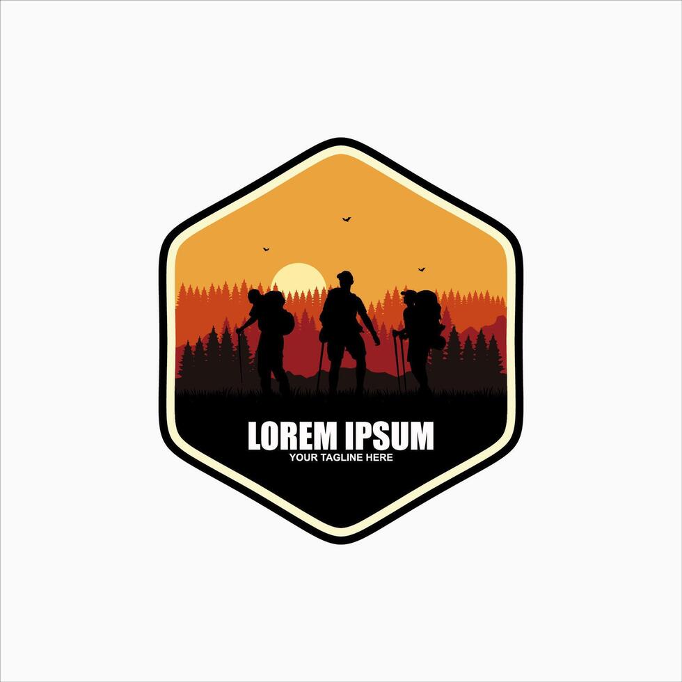 Mountain Hike Logo Template vector