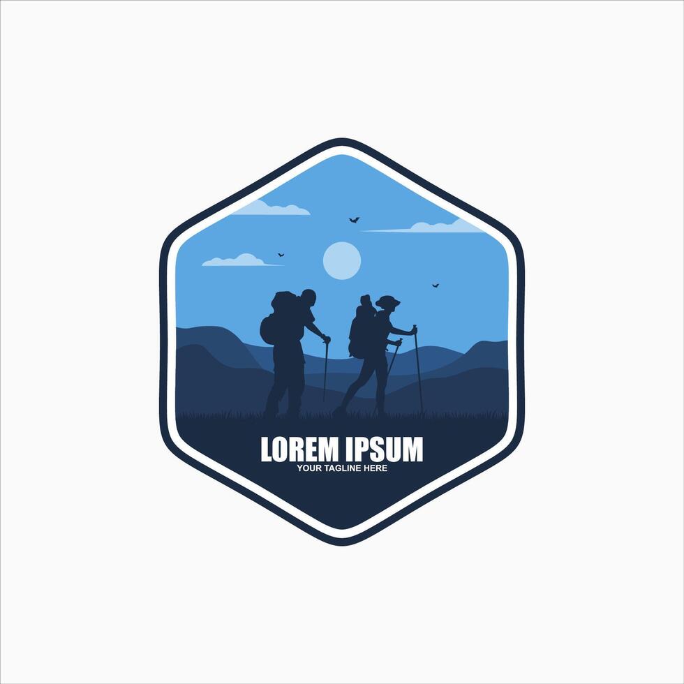 Hiking Expedition Logo Design Template vector