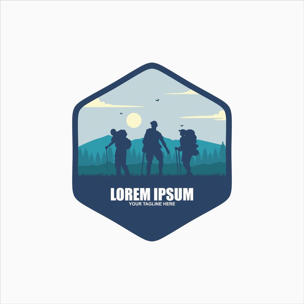 Mountain Hike Logo Template vector