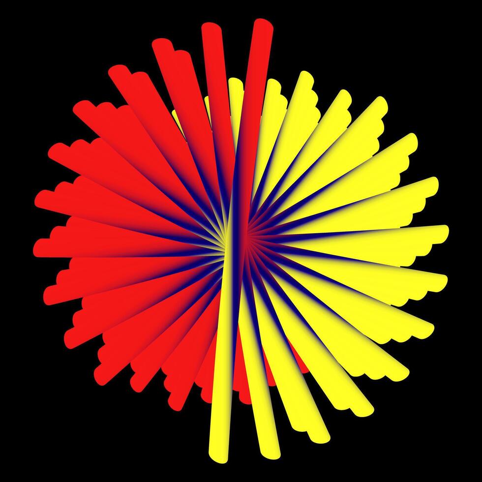 Abstract optical illusion on black background vector