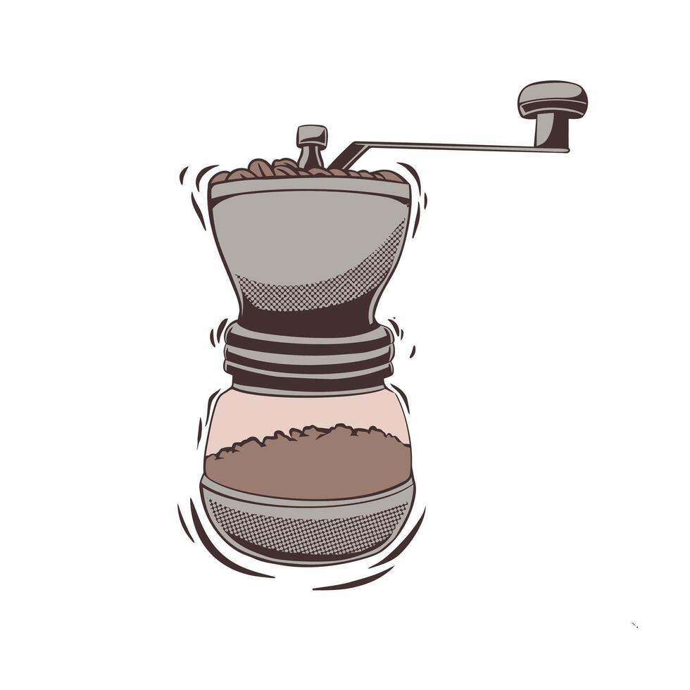 coffee grinder with coffee beans vector