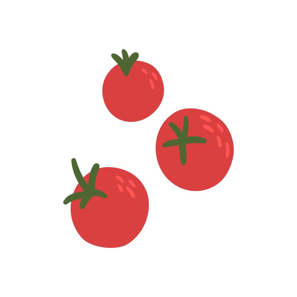 Red tomatoes. flat illustration. vector