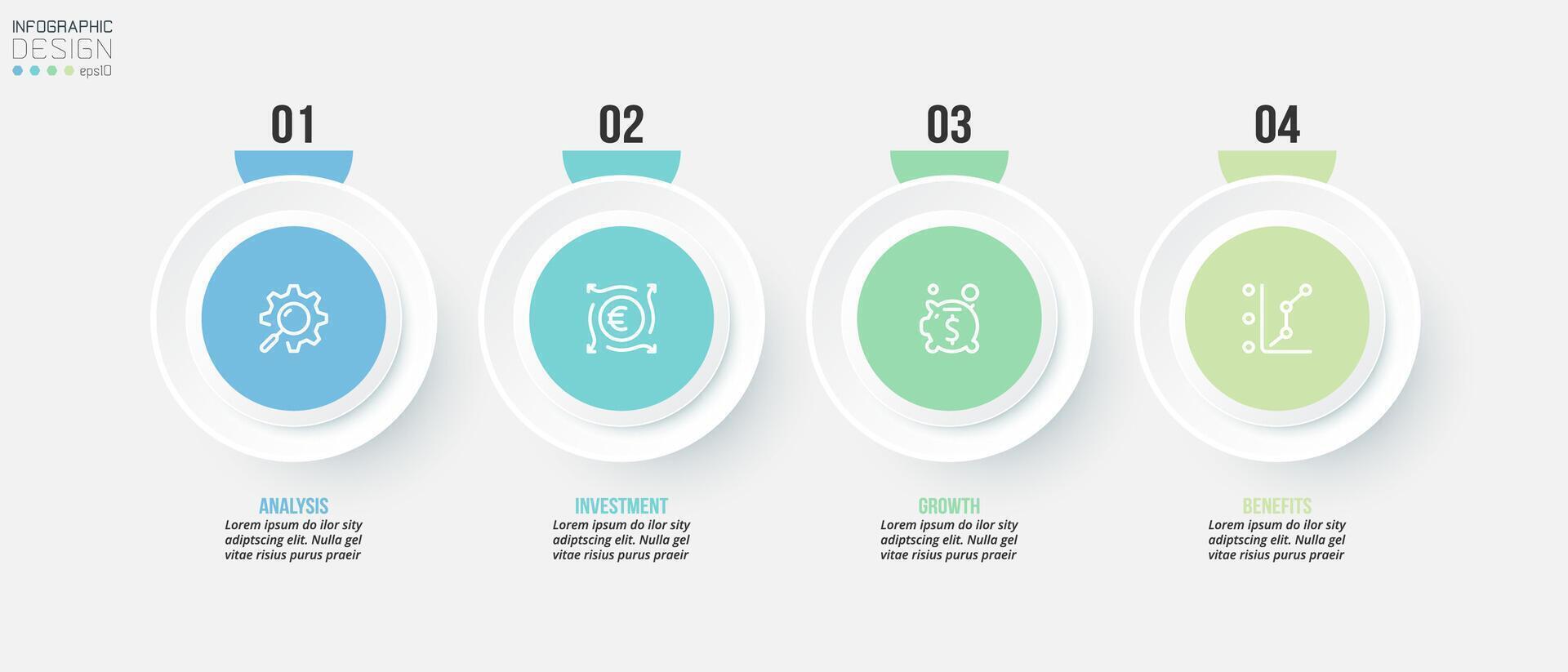 Infographic template business concept with step. vector