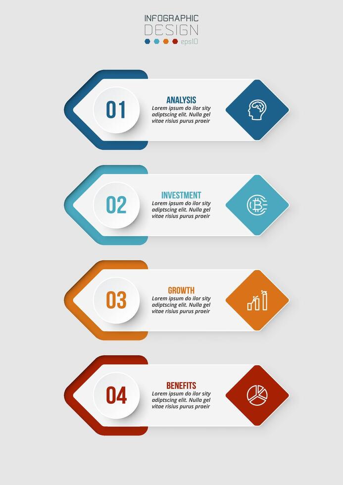 Infographic template business concept with workflow. vector