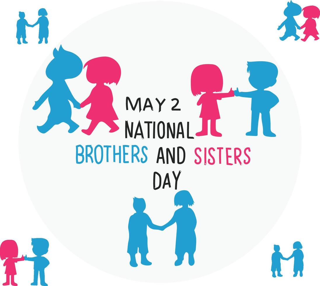 National brothers and sisters day 42681429 Vector Art at Vecteezy