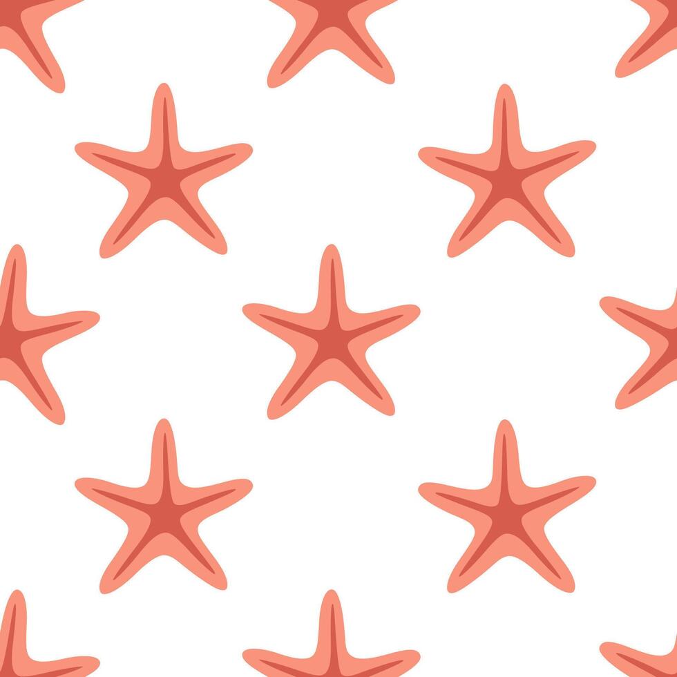 Seamless pattern with starfishes. Summer seamless pattern vector