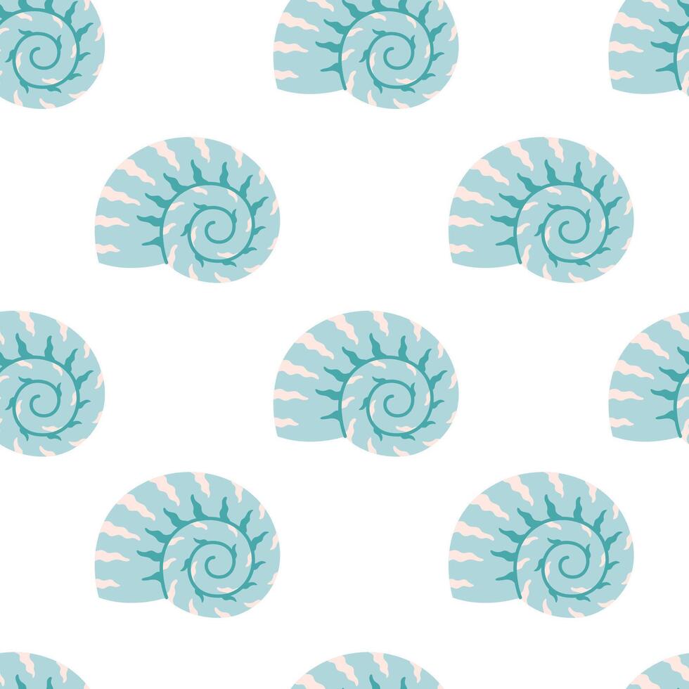 Seamless pattern with sea shells. Summer seamless pattern. vector